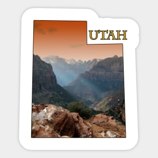 Utah State Outline - Zion National Park Sticker